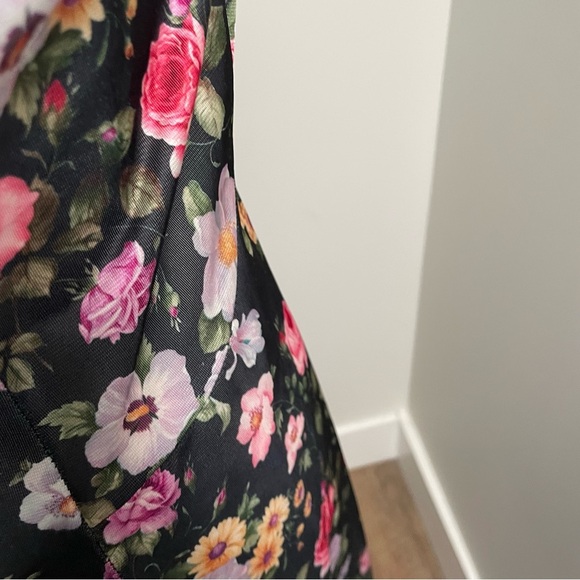 Vintage Cachet 90's Y2K Floral Lingerie Slip Dress Lace Trim Midi Length - Picture 5 of 7